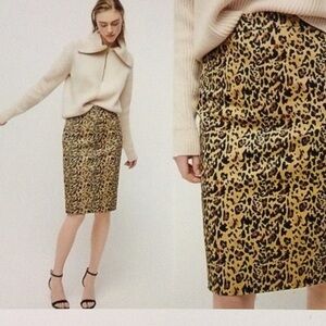 NEW J. CREW NO. 2 Women's Skirt Size 2 Leopard print Pencil skirt